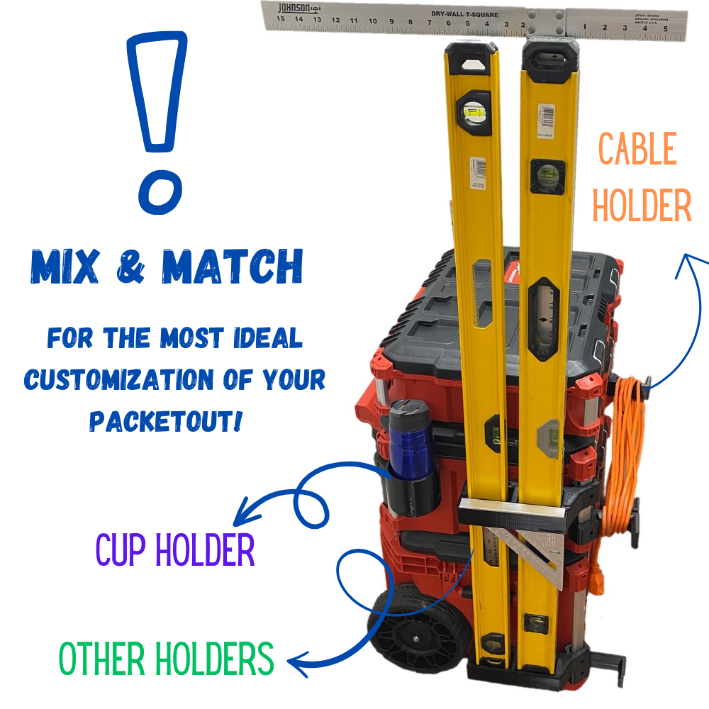 Tool Box Side Holder compatible with Milwaukee Packout