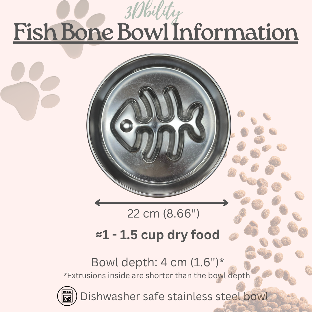 Personalized Bowl with Fish Bone Stainless Steel Insert