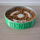 Engraved Circle Slow Feeder with Lined Stainless Steel Bowl