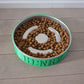 Engraved Circle Slow Feeder with Lined Stainless Steel Bowl