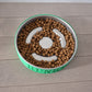 Engraved Circle Slow Feeder with Lined Stainless Steel Bowl