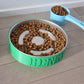 Engraved Circle Slow Feeder with Lined Stainless Steel Bowl