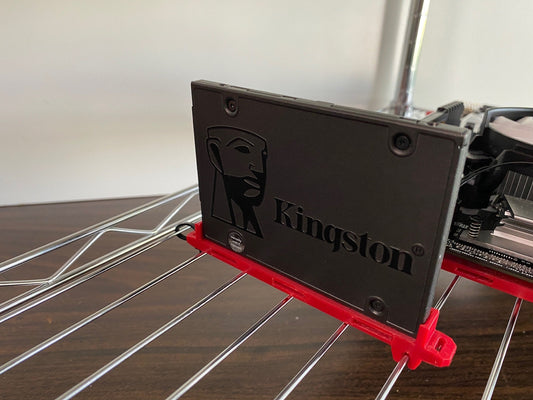 2.5" SSD Holder for Mining Wire Rack // Wire Shelf // 3D printed //