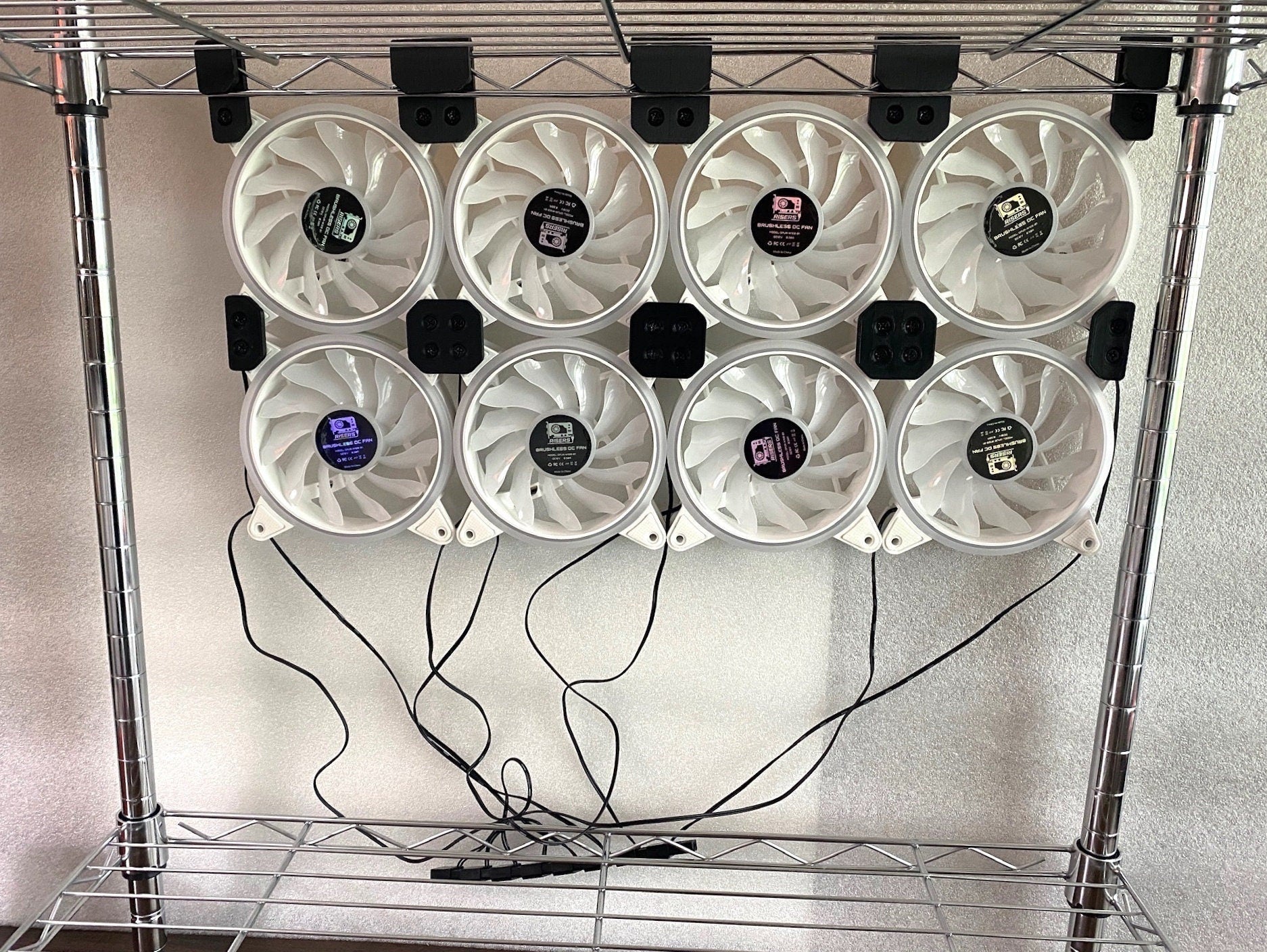 120 mm Fan Wire Rack for up to 10 fans // Wire Shelf // 3D printed ...