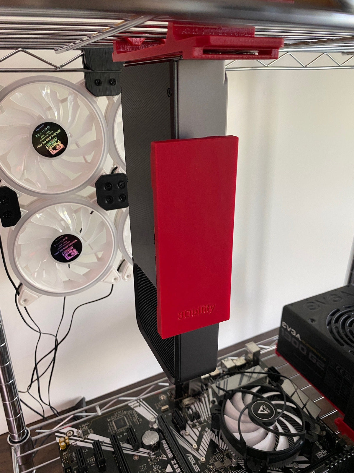 Gpu Riser Cast Iron GPU Riser Cover // Mining Rig // 8-capacitor // 3D printed // PCIe Shi ...
