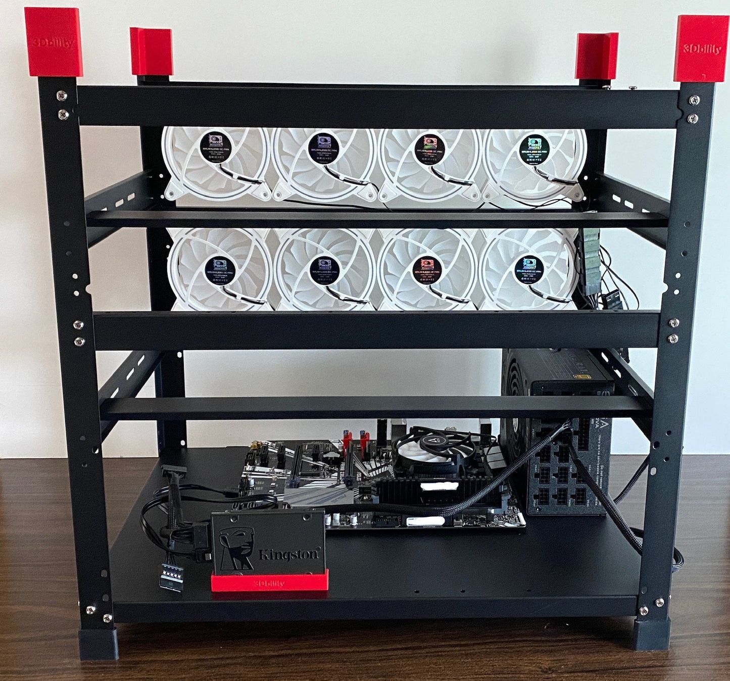 Mining Rig Stacking Inserts // 3D printed // 4-pack