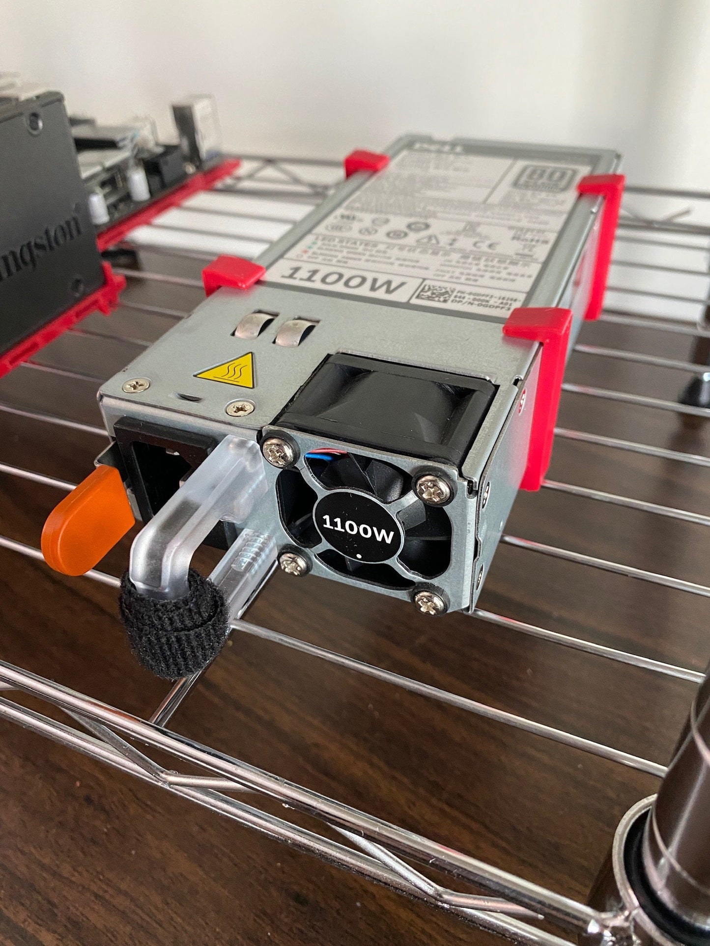 Server Power Supply Mounting Holders for Wire Mining Rig Shelf // 3D printed //