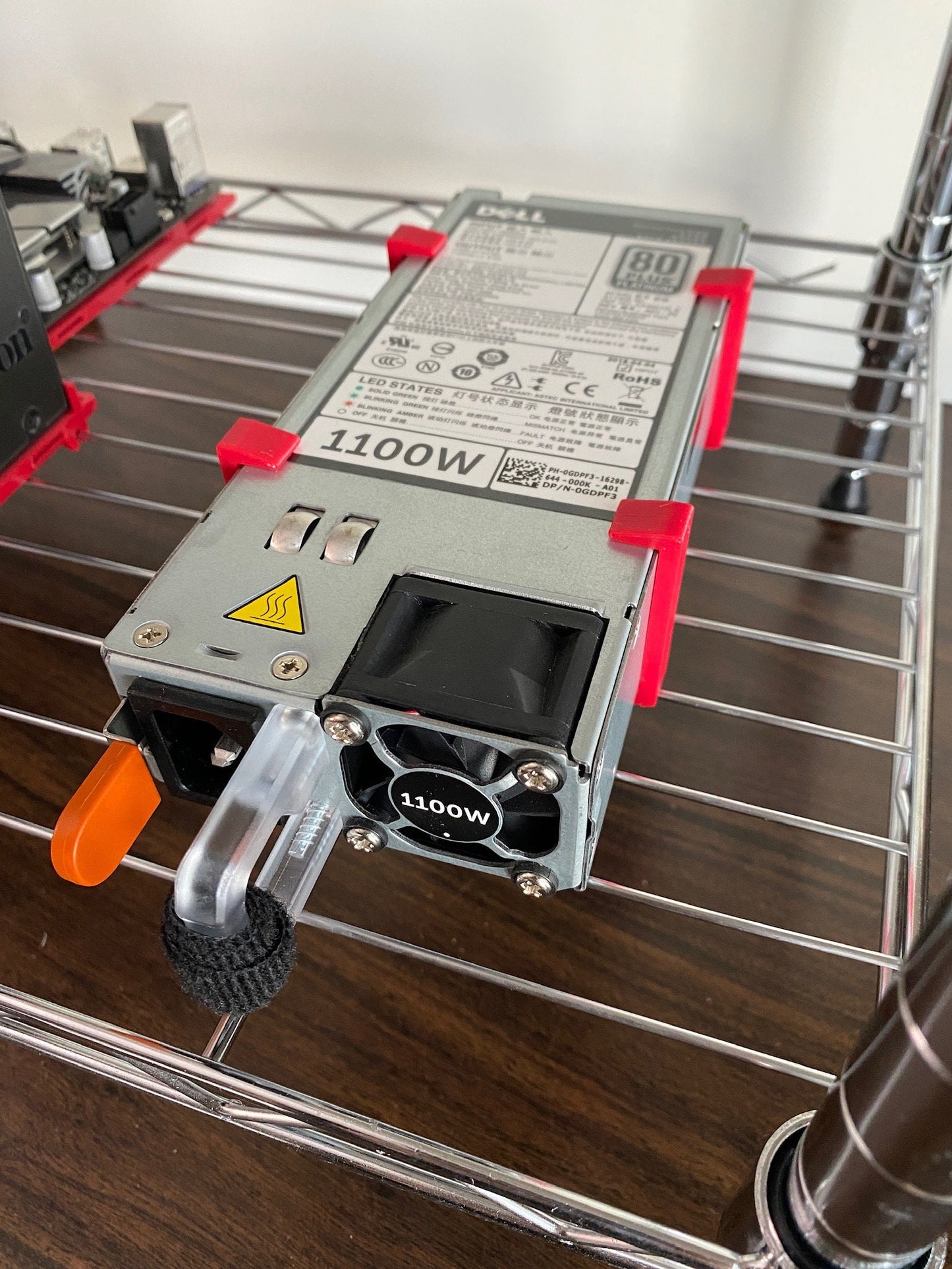 Server Power Supply Mounting Holders for Wire Mining Rig Shelf // 3D printed //