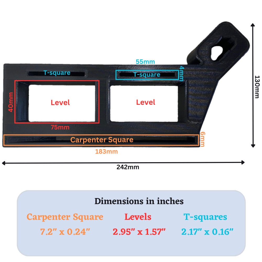 BUNDLE // 5in1-Level / T-squares / Carpenter / Cup / Cable Holders compatible with Milwaukee Packout