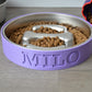 Personalized Slow Feeder Bowl with Bone & Line Stainless Steel Insert
