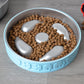 Personalized Slow Feeder Bowl with Aqua Stainless Steel Insert