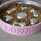 Personalized Slow Feeder Bowl with Bone & Hearts Stainless Steel Insert