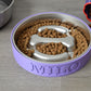Personalized Slow Feeder Bowl with Bone & Line Stainless Steel Insert