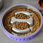 Personalized Slow Feeder Bowl with Bone & Line Stainless Steel Insert