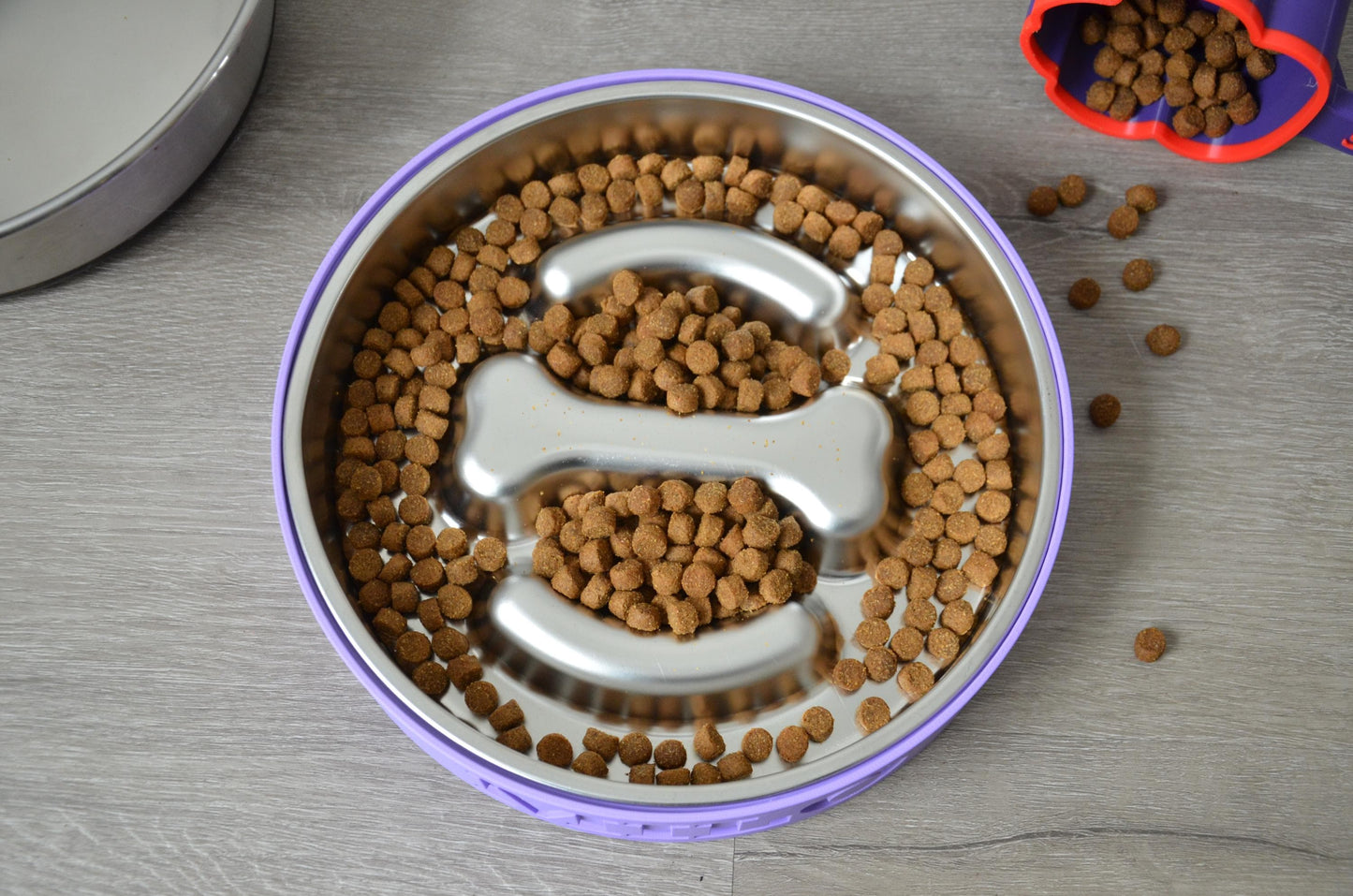 Personalized Slow Feeder Bowl with Bone & Line Stainless Steel Insert