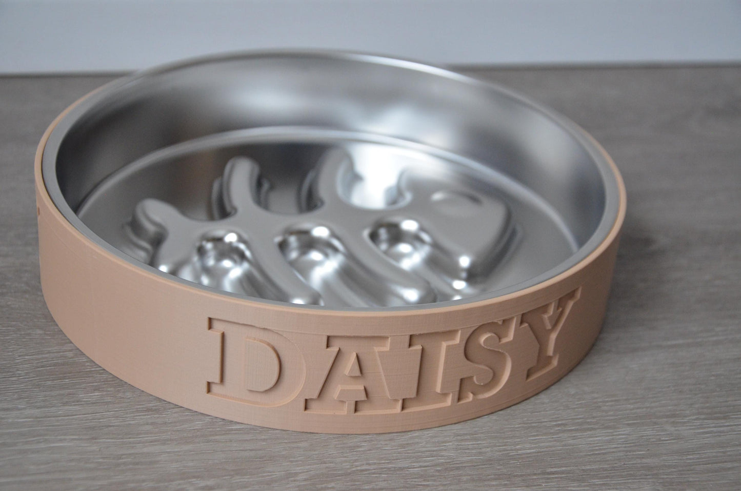 Personalized Bowl with Fish Bone Stainless Steel Insert