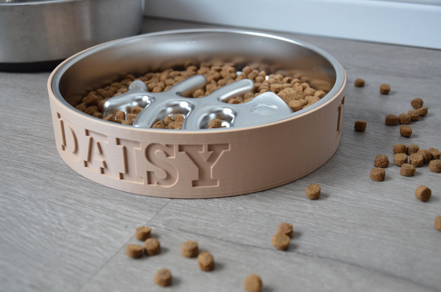Personalized Bowl with Fish Bone Stainless Steel Insert