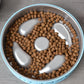 Personalized Slow Feeder Bowl with Aqua Stainless Steel Insert