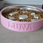 Personalized Slow Feeder Bowl with Bone & Hearts Stainless Steel Insert